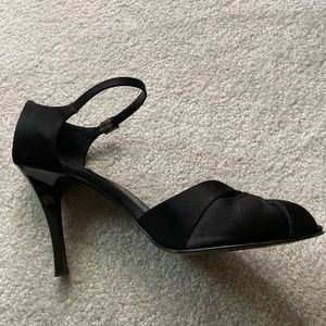 Via Spiga Satin dress shoe, 7M with 3 1/2” heel.